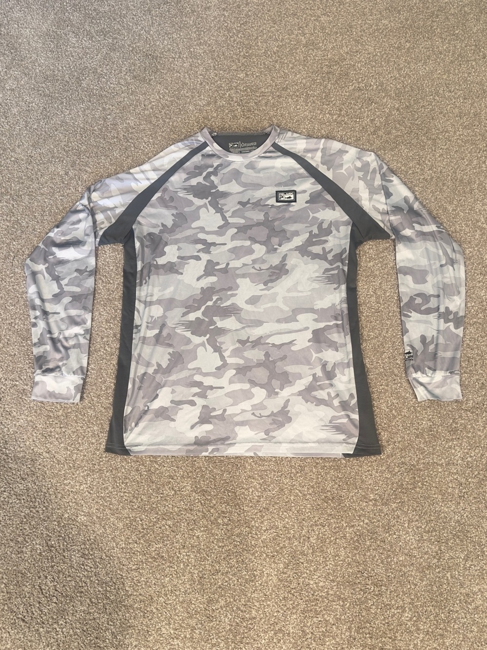 Pelagic Men’s Gray Camo Long-Sleeve Performance Long Sleeve